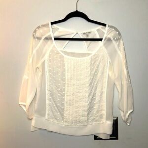 American eagle white lace blouse size small